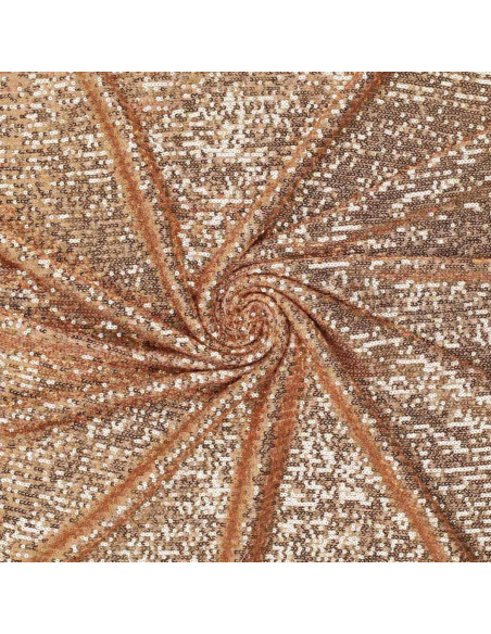 Dark gold stretch sequin fabric