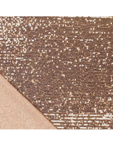 Dark gold stretch sequin fabric