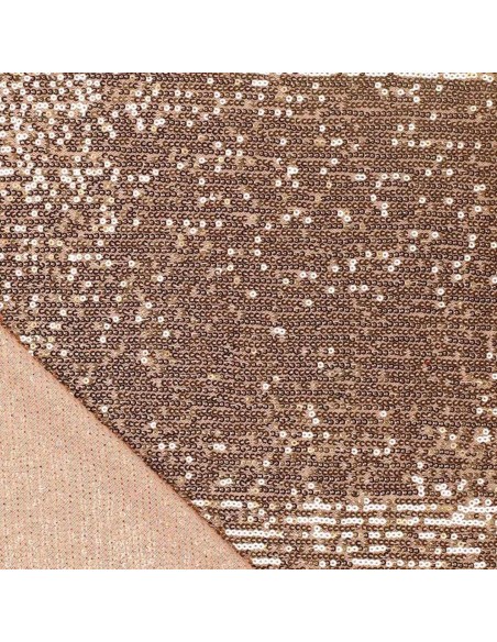 Dark gold stretch sequin fabric