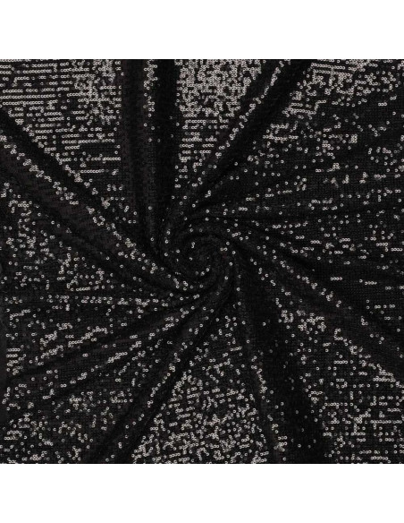 Stretch sequin fabric - Black