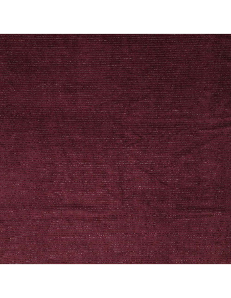Striped lurex velvet fabric - Bordeaux