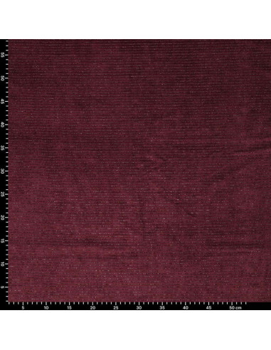 Striped lurex velvet fabric - Bordeaux
