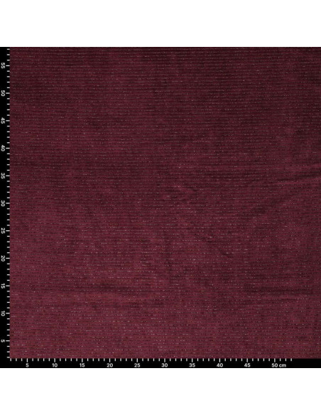 Striped lurex velvet fabric - Bordeaux