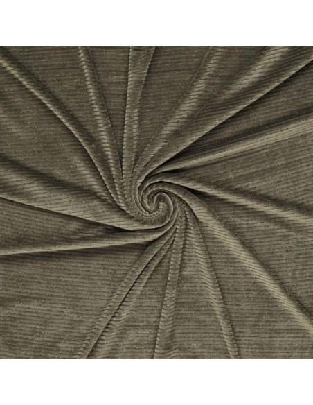 Striped lurex velvet fabric - Dark green