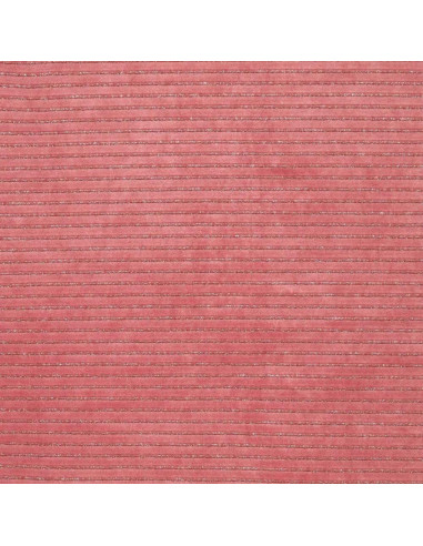 Striped lurex velvet fabric - Old pink