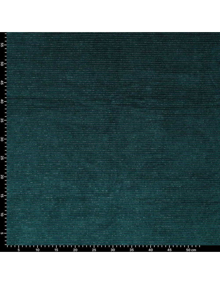 Striped lurex velvet fabric - Petrol blue
