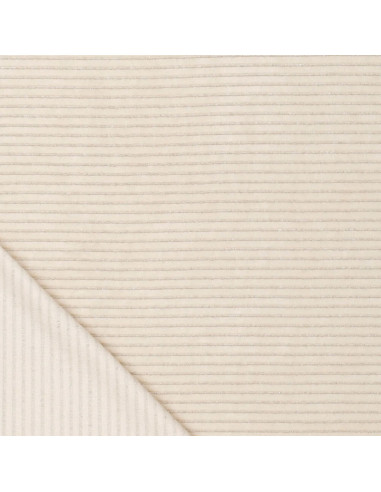 Striped lurex velvet fabric - Off-white