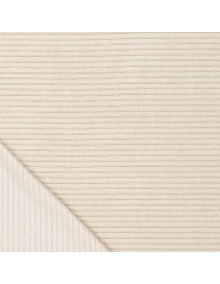 Striped lurex velvet fabric - Off-white