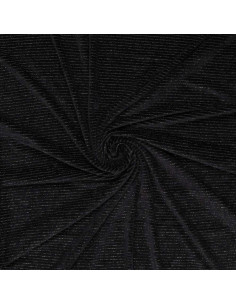 Striped lurex velvet fabric - Black