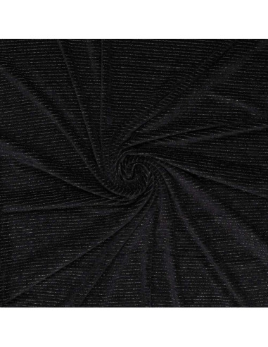 Striped lurex velvet fabric - Black