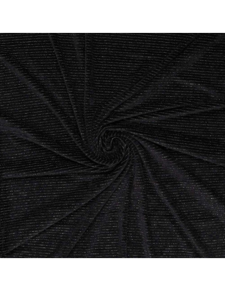 Striped lurex velvet fabric - Black