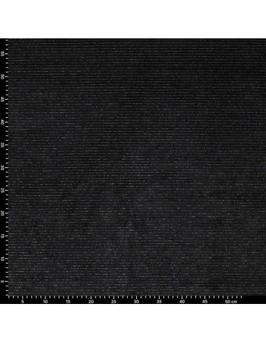 Striped lurex velvet fabric - Black