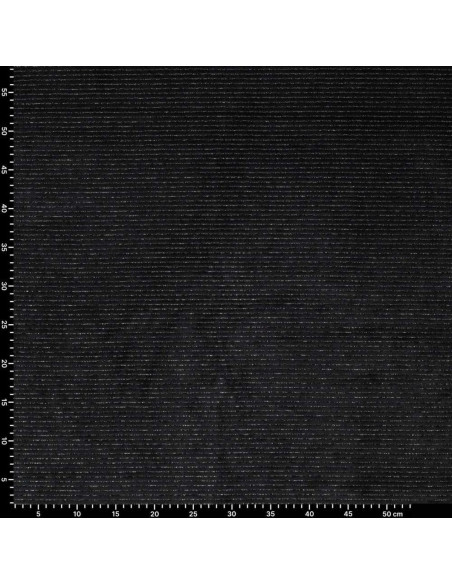 Striped lurex velvet fabric - Black
