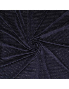 Striped lurex velvet fabric - Navy blue