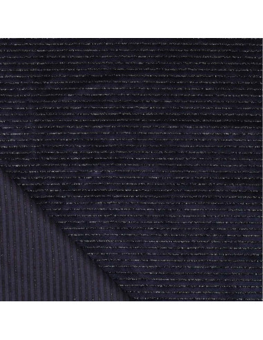 Striped lurex velvet fabric - Navy blue