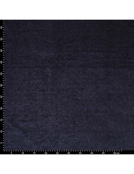 Striped lurex velvet fabric - Navy blue