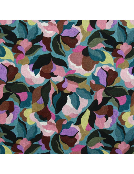 Fancy viscose fabric - Abiva blue stone and pink