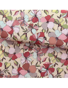 Fancy viscose fabric - Yze apricot and pink
