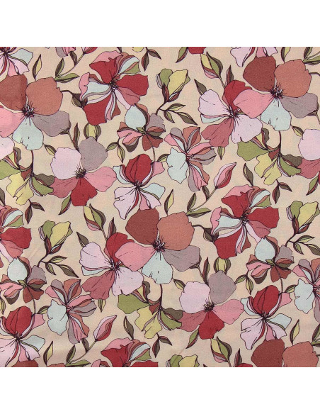 Fancy viscose fabric - Yze apricot and pink