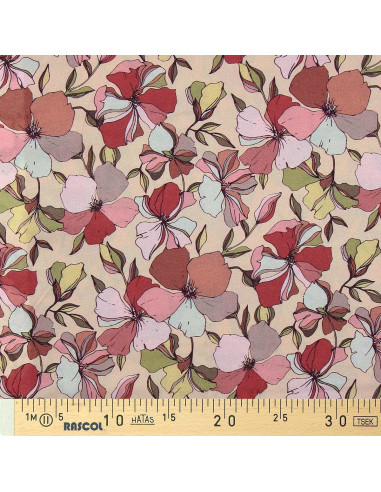 Fancy viscose fabric - Yze apricot and pink