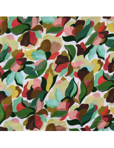 Fancy viscose fabric - Abiva petal and green 2