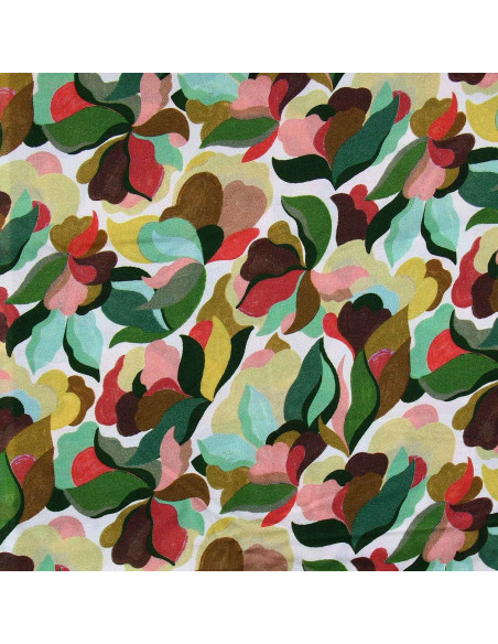 Fancy viscose fabric - Abiva petal and green