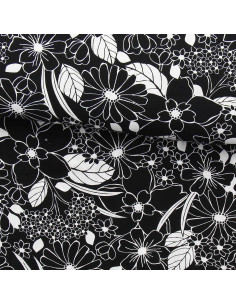 Fancy viscose fabric - Joelle black and white
