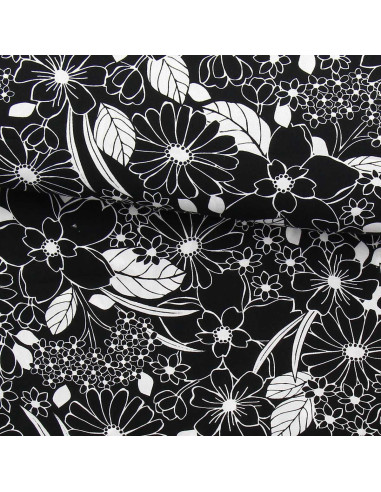 Fancy viscose fabric - Joelle black and white