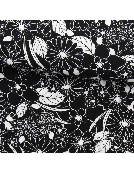 Fancy viscose fabric - Joelle black and white