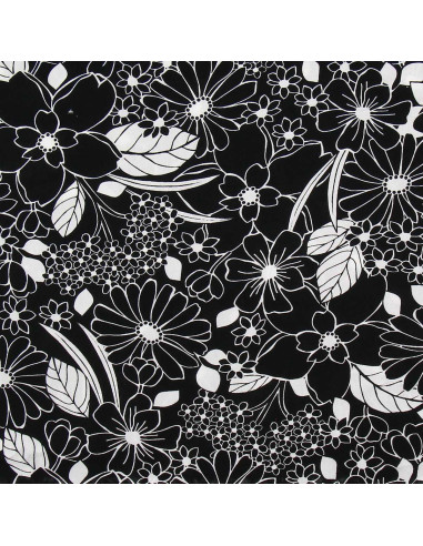 Fancy viscose fabric - Joelle black and white
