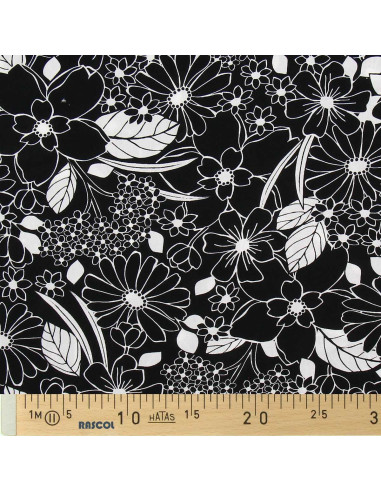 Fancy viscose fabric - Joelle black and white