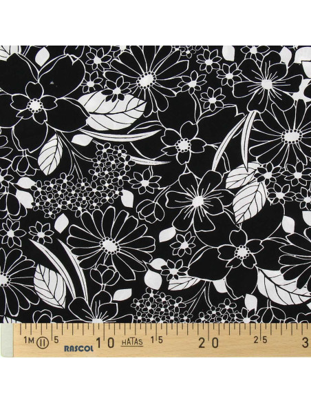 Fancy viscose fabric - Joelle black and white