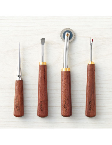 Clover walnut wood sewing tool set