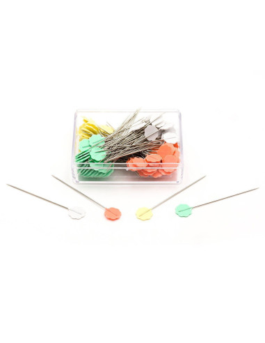 Box of 100 flower-shaped head pins Clover