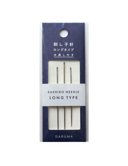 Pack of 3 long Daruma sashiko needles