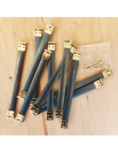 Set of 10 gold-tipped clasp fasteners - 12 cm