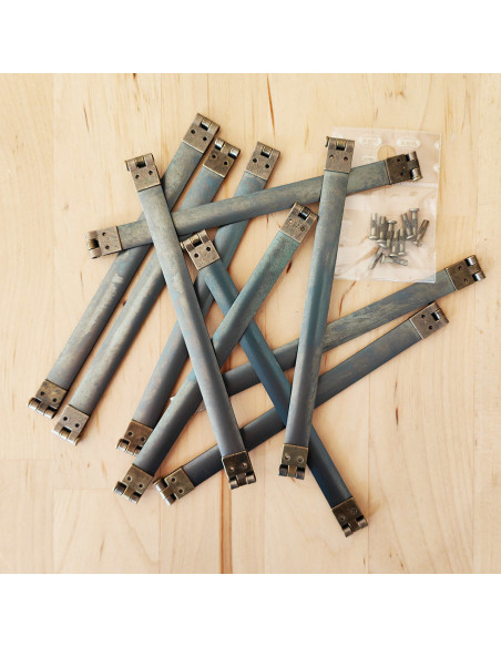 Set of 10 bronze clasp ends - 14 cm