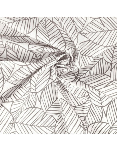 Fancy cotton poplin fabric - Gray leaf