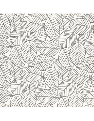 Fancy cotton poplin fabric - Gray leaf