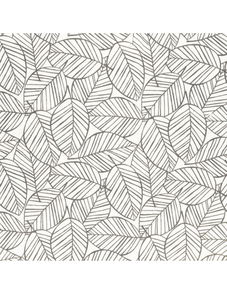 Fancy cotton poplin fabric - Gray leaf