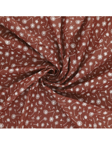 Fancy cotton poplin fabric - Brown Umbel