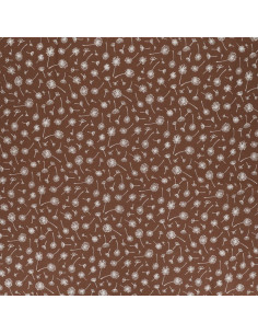 Fancy cotton poplin fabric - Brown Umbel 2