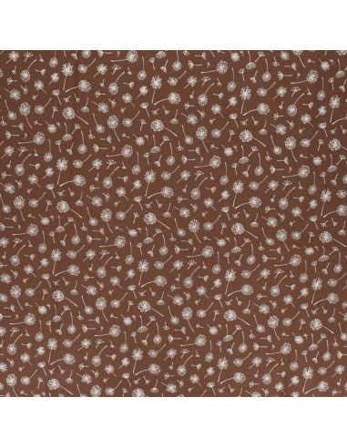 Fancy cotton poplin fabric - Brown Umbel