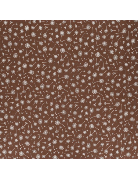 Fancy cotton poplin fabric - Brown Umbel