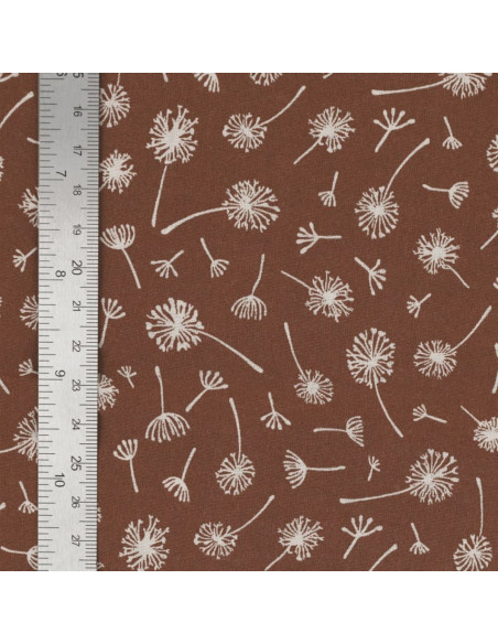 Fancy cotton poplin fabric - Brown Umbel