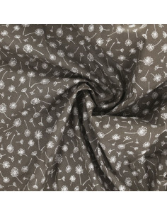 Fancy cotton poplin fabric - Taupe umbel