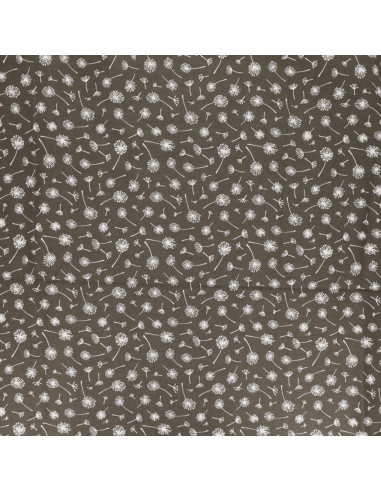 Fancy cotton poplin fabric - Taupe umbel