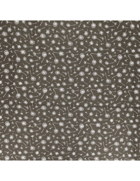 Fancy cotton poplin fabric - Taupe umbel