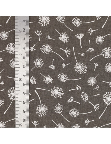 Fancy cotton poplin fabric - Taupe umbel