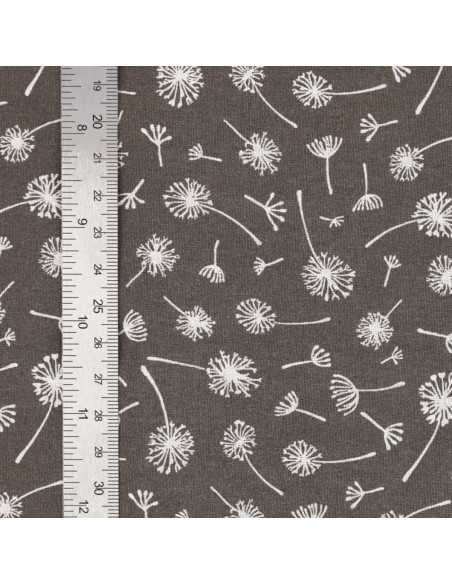Fancy cotton poplin fabric - Taupe umbel